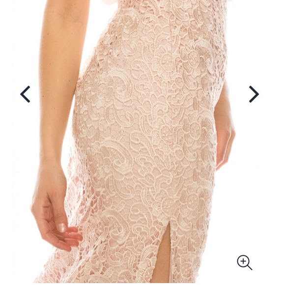 Aidan Mattox Lace blouson sleeveless Overlay chiffon long gown - Picture 8 of 14